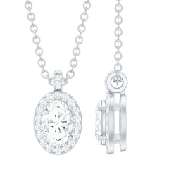4X6 MM Oval Moissanite Bridal Pendant Necklace