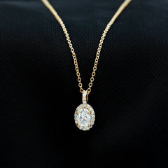 4X6 MM Oval Moissanite Bridal Pendant Necklace