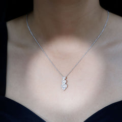 1.75 CT Certified Moissanite Dangle Heart Pendant in Gold