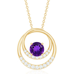 Natural 1.2 Carat Amethyst Eternity Necklace with Diamond