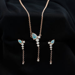 Natural Ethiopian Opal Teardrop Necklace Set with Certificate