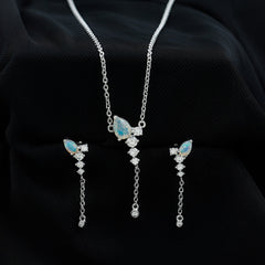 Natural Ethiopian Opal Teardrop Necklace Set with Certificate