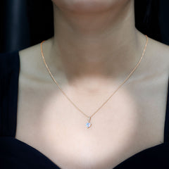 0.75 Carat Solitaire Ethiopian Opal Heart Locket Necklace