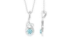 Natural 0.8 Carat Aquamarine Twisted Pendant Necklace with Diamond