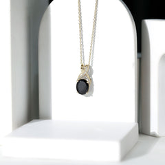 4 Carat Oval Lab Created Black Diamond Infinity Necklace With Chain