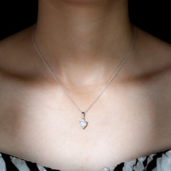 Sterling Silver 2 Carat Moissanite Heart Pendant Necklace