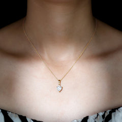 Certified 2 Carat Moissanite Solitaire Heart Necklace