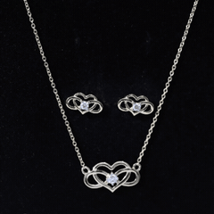 Round Cut Diamond Infinity Heart Jewelry Set