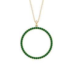Emerald Eternity Pendant in Pave Setting