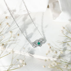 Emerald Heart and Infinity Chain Necklace for Women