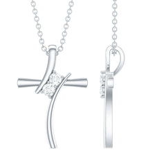 Diamond Cross Pendant Necklace for Women