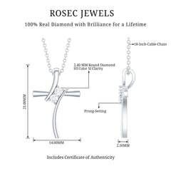 Diamond Cross Pendant Necklace for Women
