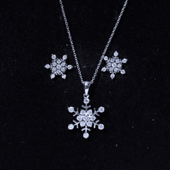 Certified Moissanite Snowflake Jewelry Set For Christmas