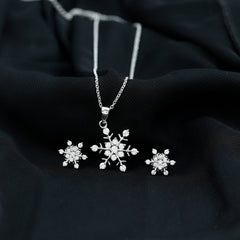 Certified Moissanite Snowflake Jewelry Set For Christmas