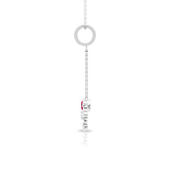 Ruby and Diamond Snowflake Dangle Pendant
