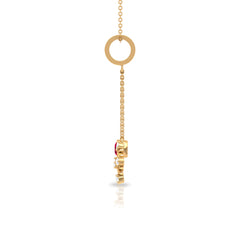 Ruby and Diamond Snowflake Dangle Pendant