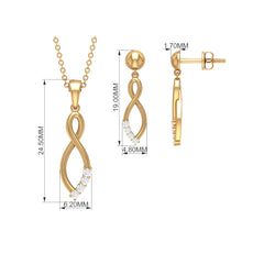 Diamond Infinity Jewelry Set for Women