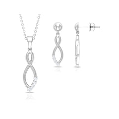 Diamond Infinity Jewelry Set for Women