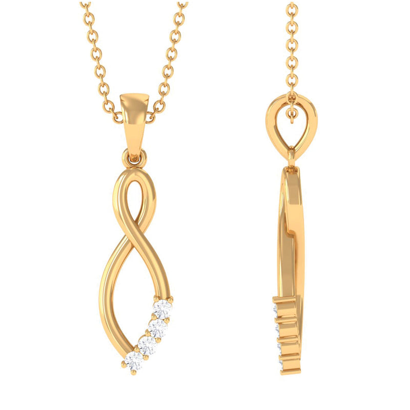 Natural Diamond Infinity Pendant Necklace for Women