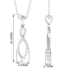 Natural Diamond Infinity Pendant Necklace for Women