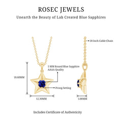 Lab Created Blue Sapphire Star Of David Necklace