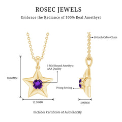 Natural Amethyst Star Of David Necklace with Chain