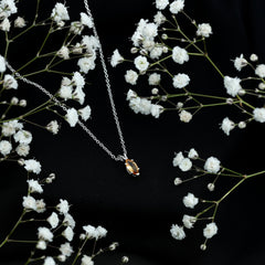 Marquise Cut 4X8 MM Citrine Solitaire Necklace with Silver Chain