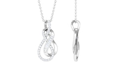 Twin Interlock Infinity Pendant Necklace with Natural Diamond
