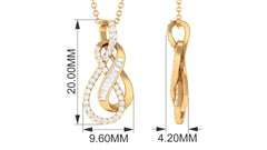 Twin Interlock Infinity Pendant Necklace with Natural Diamond