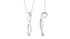 Minimal Diamond Infinity Pendant Necklace for Women