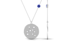 Tanzanite and Diamond Zodiac Sagittarius Necklace with Birthstone