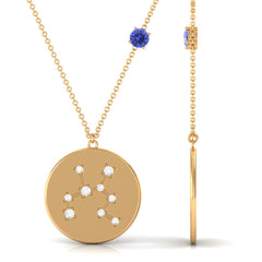 Tanzanite and Diamond Zodiac Sagittarius Necklace with Birthstone
