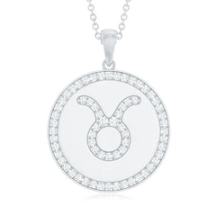 Moissanite Taurus Constellation Disc Pendant