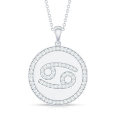 Moissanite Cancer Constellation Disc Pendant
