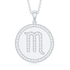 Moissanite Scorpio Constellation Disc Pendant