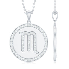 Moissanite Scorpio Constellation Disc Pendant