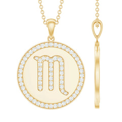 Moissanite Scorpio Constellation Disc Pendant