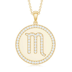 Moissanite Scorpio Constellation Disc Pendant