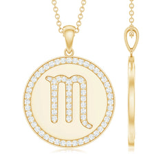 Moissanite Scorpio Constellation Disc Pendant