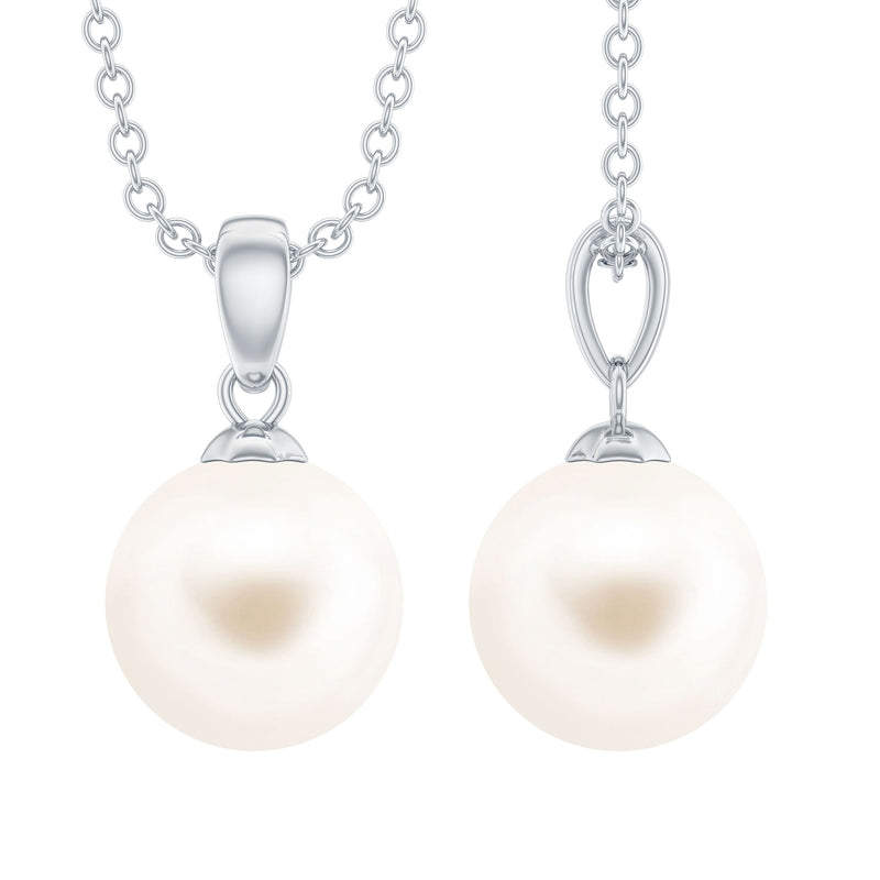Natural 7.48 Carat Freshwater Pearl Solitaire Pendant Necklace