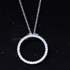 Certified Moissanite Eternity Necklace with Chain