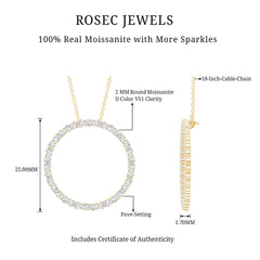 Certified Moissanite Eternity Necklace with Chain