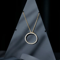 Certified Moissanite Eternity Necklace with Chain