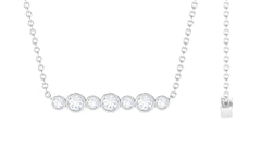 Bezel Set Natural Diamond Horizontal Bar Necklace