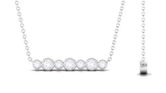 Bezel Set Natural Diamond Horizontal Bar Necklace