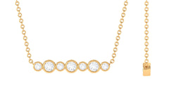 Bezel Set Natural Diamond Horizontal Bar Necklace