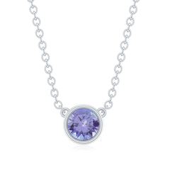 1/2 CT Tanzanite Solitaire Necklace in Bezel Setting
