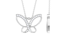 Diamond Butterfly Pendant Necklace For Women