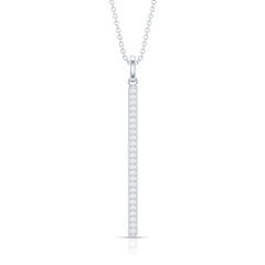 Round Cut Diamond Bar Necklace For Women