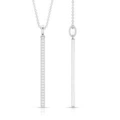 Round Cut Diamond Bar Necklace For Women